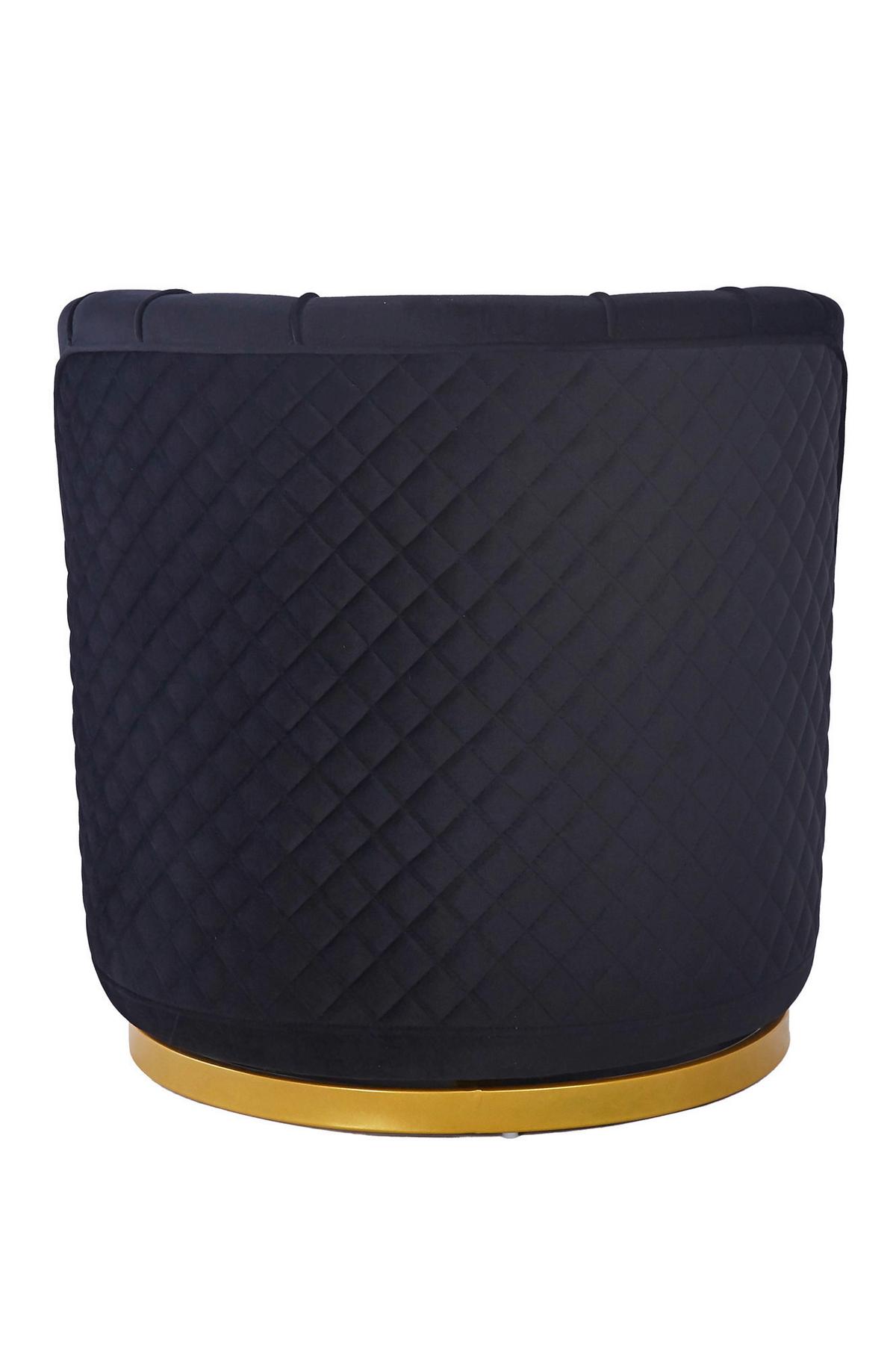 Sessel Schwarz B: 68 Cm - Goldfarben/Schwarz, MODERN, Textil (68/77/57cm) - Livetastic