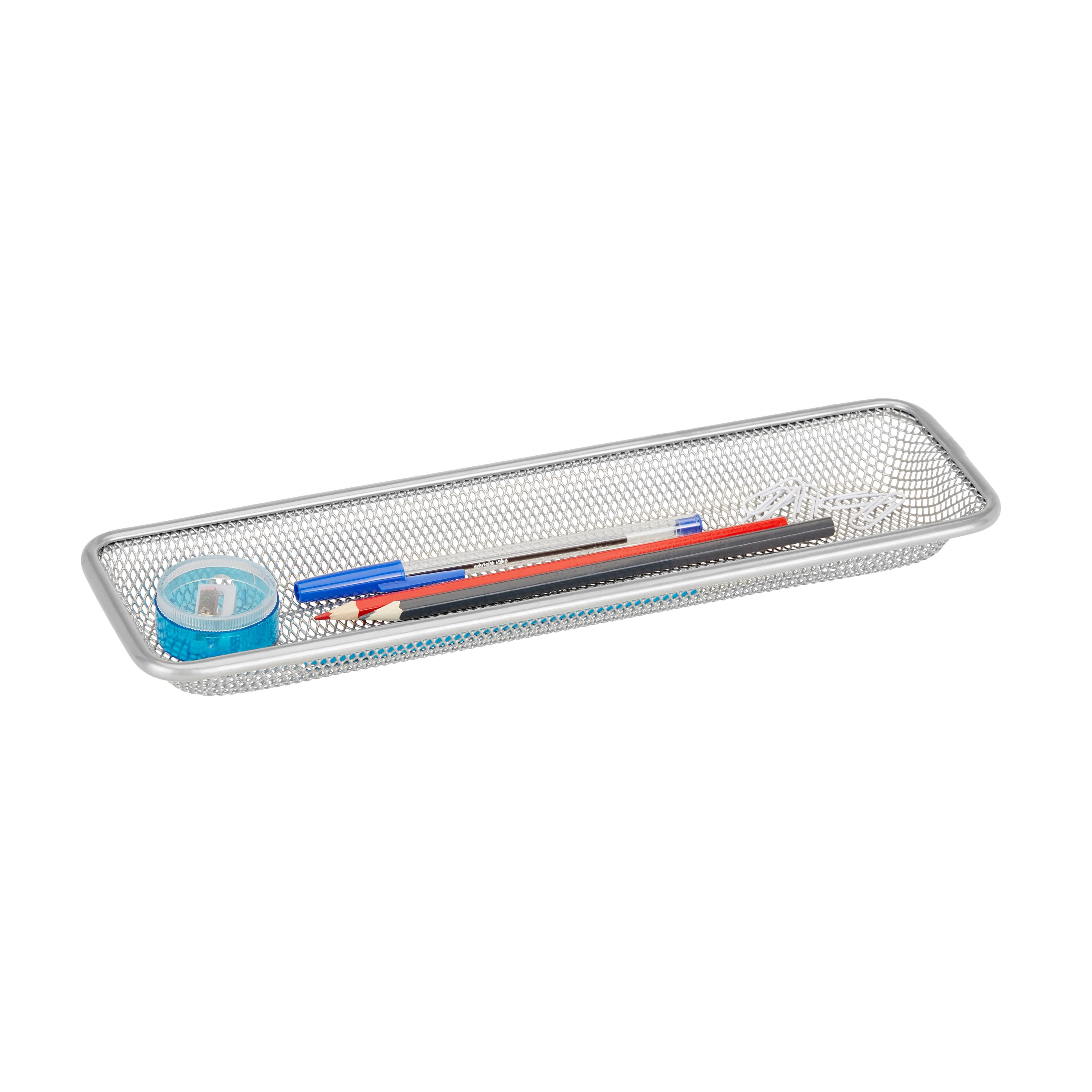 Odkládací Miska Na Tužky Mesh - barvy stříbra, kov (31/9,5/3cm) - Homezone