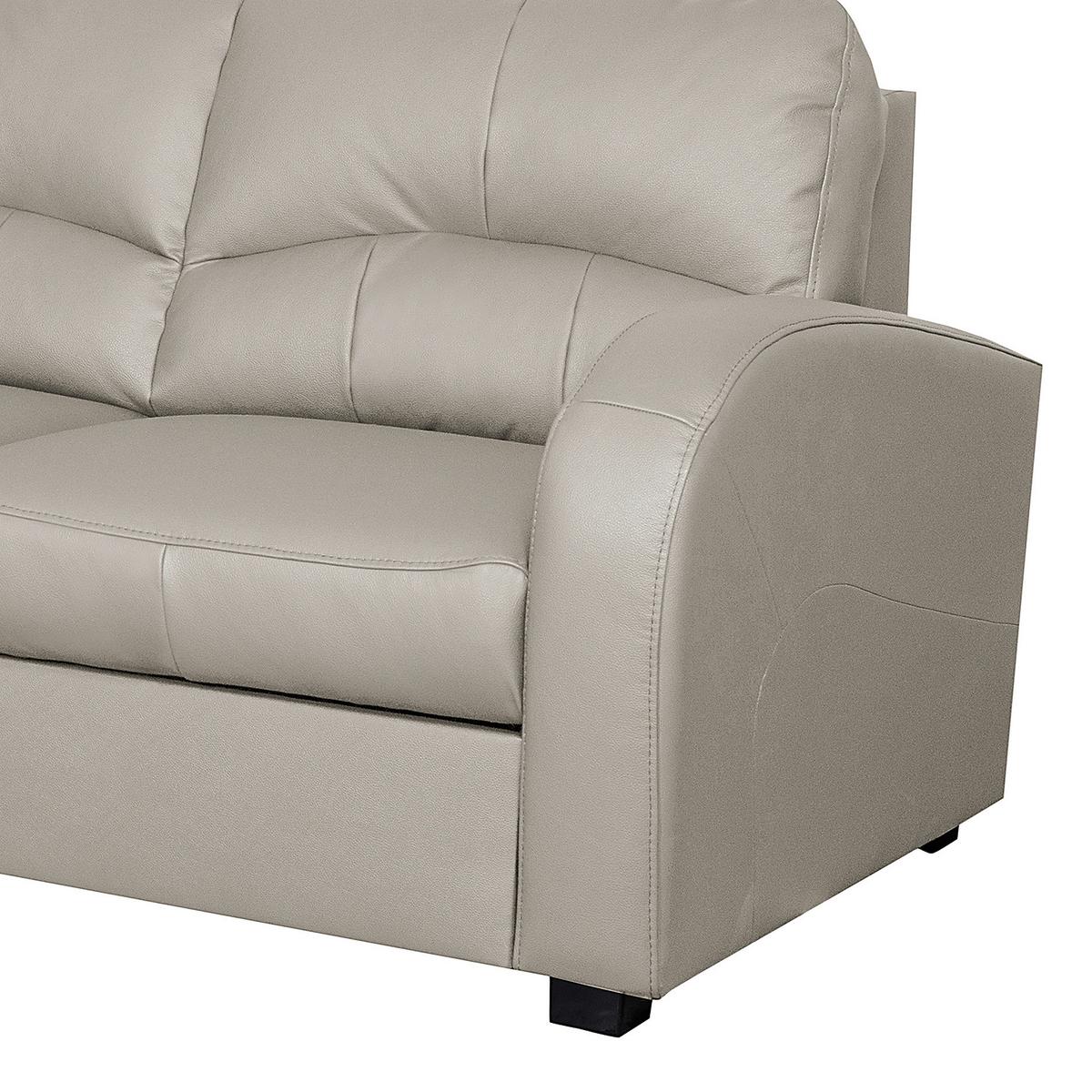 Ecksofa Tilo Platinfarben S: 168 cm - Platinfarben/Schwarz, Design, Leder/Textil (168/227cm) - Livetastic