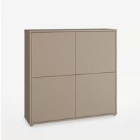 Vysoká komoda barva taupe - béžová hnědá, Moderní, kompozitní dřevo (124,5/121,5/34,9cm)