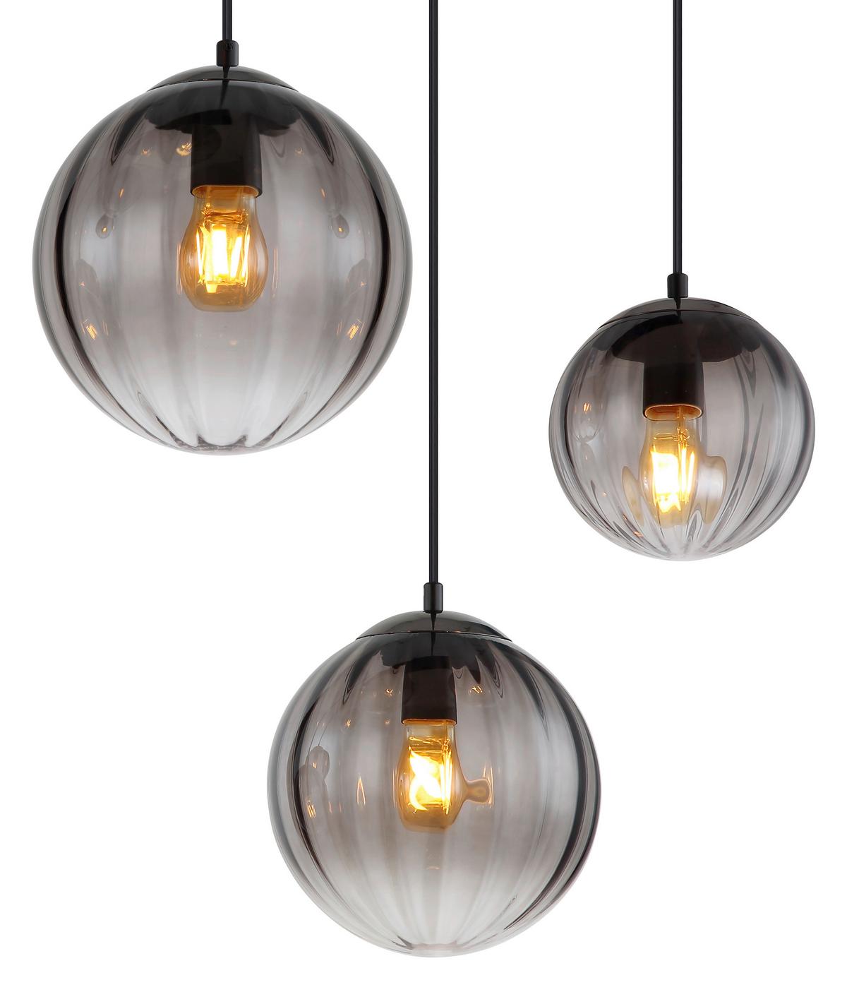 Függőlámpa 15216-6 - fekete/átlátszó, Design, műanyag/Üveg (93/41/120cm) - Globo