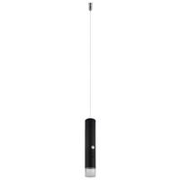 ZÁVESNÉ LED SVIETIDLO PELO - číra/čierna, Design, kov/plast (38/120cm) - Globo