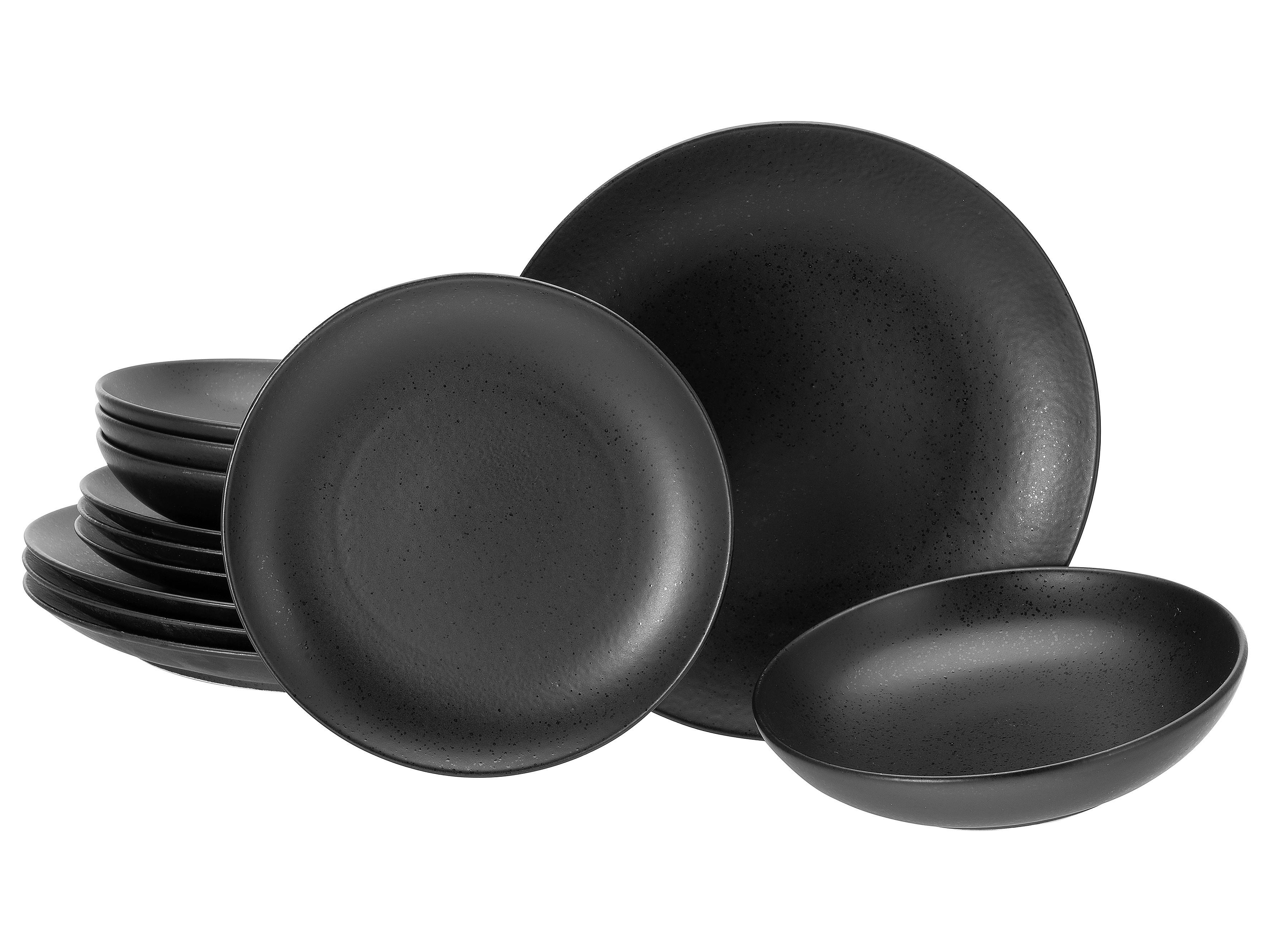 Tafelservice Magic Black Coupe 12--Teilig., Schwarz - Schwarz, Basics, Keramik - Creatable