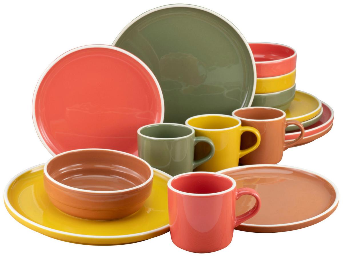 Kombiservice Indian Summer Keramik 4 Personen - Multicolor, Basics, Keramik (38,5/38,5/34cm) - Creatable