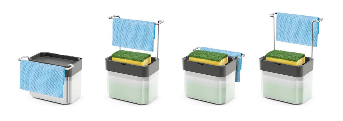 Spülorganizer Sponge-Tex 17x12x22 cm Kunststoff - Grau, Basics, Kunststoff (17/12/22cm) - Metaltex