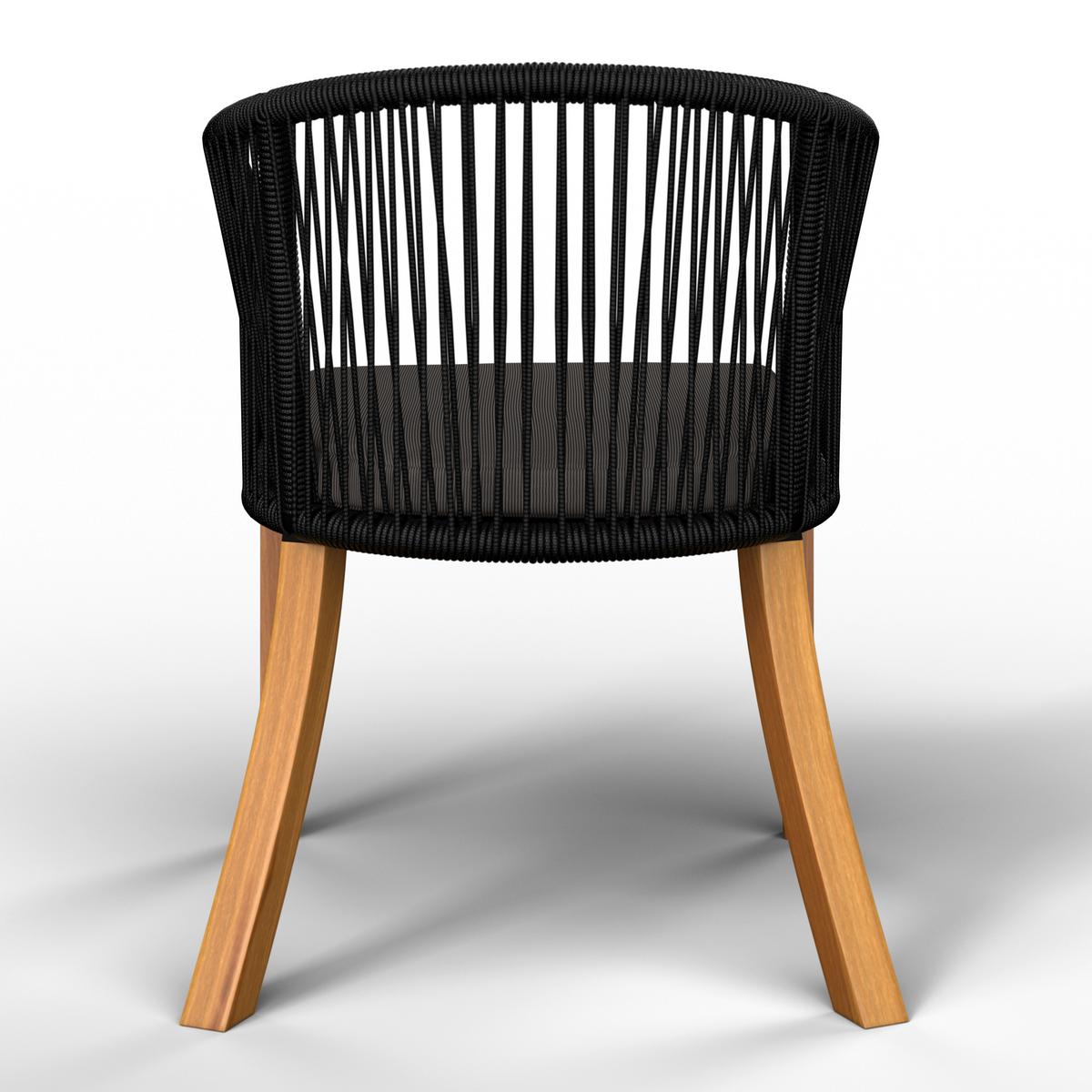 Súprava záhradnho nábytku ALINA - čierna/farba akácie, Modern, kov/drevo (180/77/90cm) - Bessagi Garden