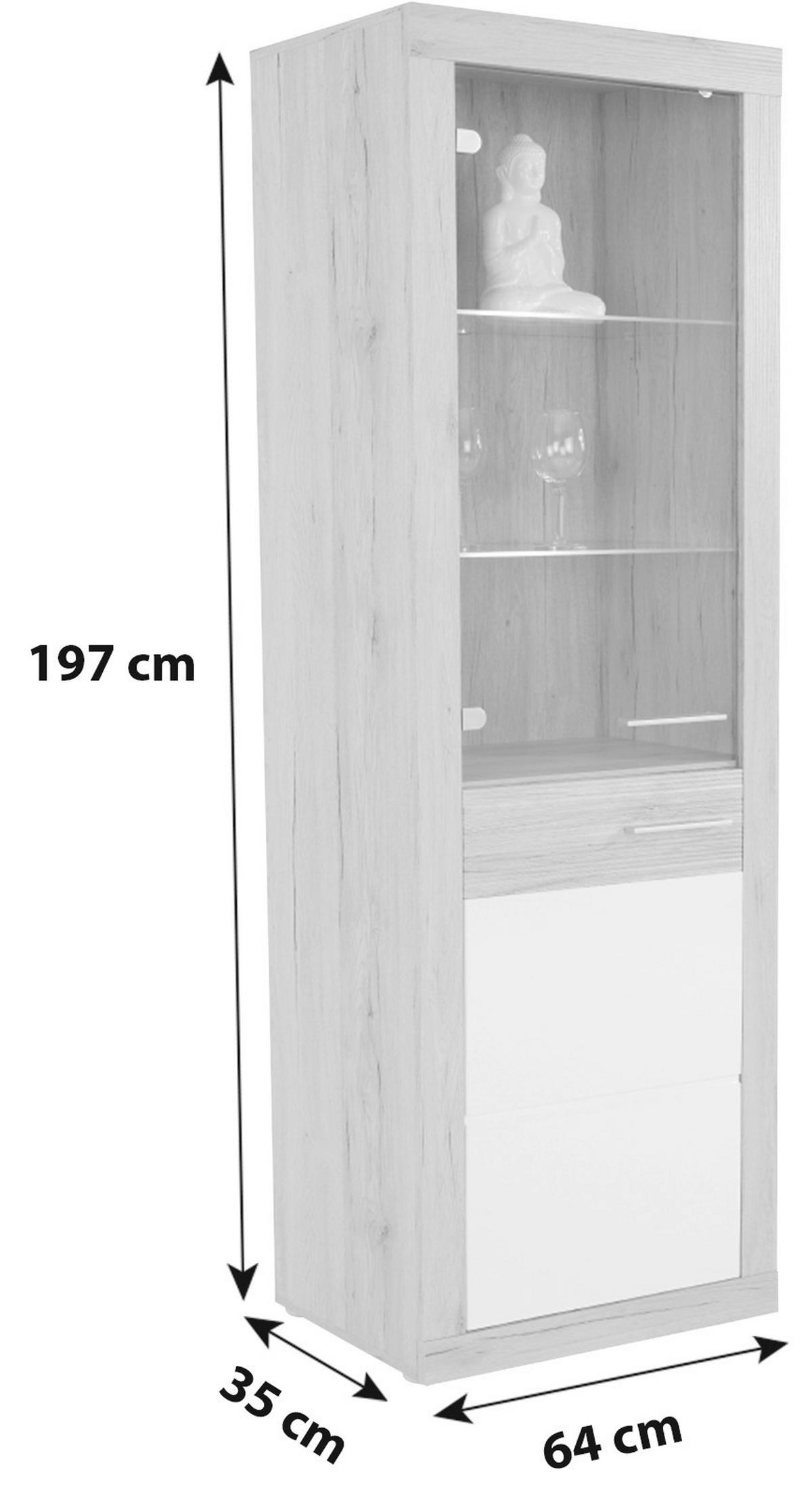 VITRÍNA MALTA - čierna/sivá, Modern, kompozitné drevo/plast (63,9/196,6/34,9cm)