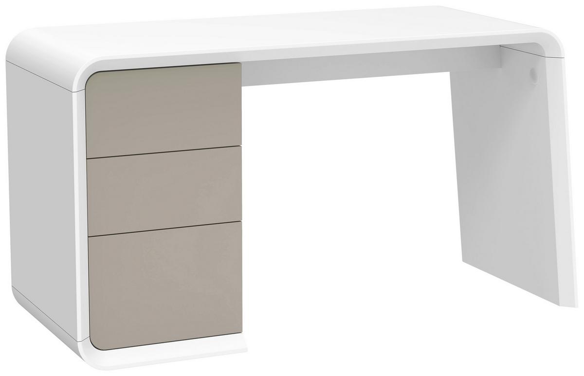 Schreibtisch Memphis - Taupe/Weiß, LIFESTYLE, Holzwerkstoff (140/76/55cm) - MID.YOU