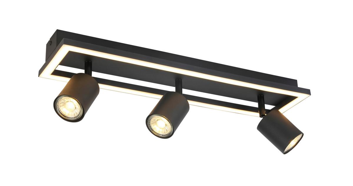 Led-deckenleuchte Conan L: 50 Cm Verstellbare Spotlights - Schwarz, MODERN, Kunststoff/Metall (50/13/15,6cm) - Luca Bessoni