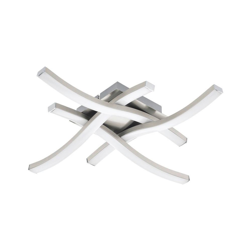 Led-deckenleuchte Cabezas L: 45 Cm 4-Flamming - Weiß/Nickelfarben, MODERN, Kunststoff/Metall (45/45/6cm)