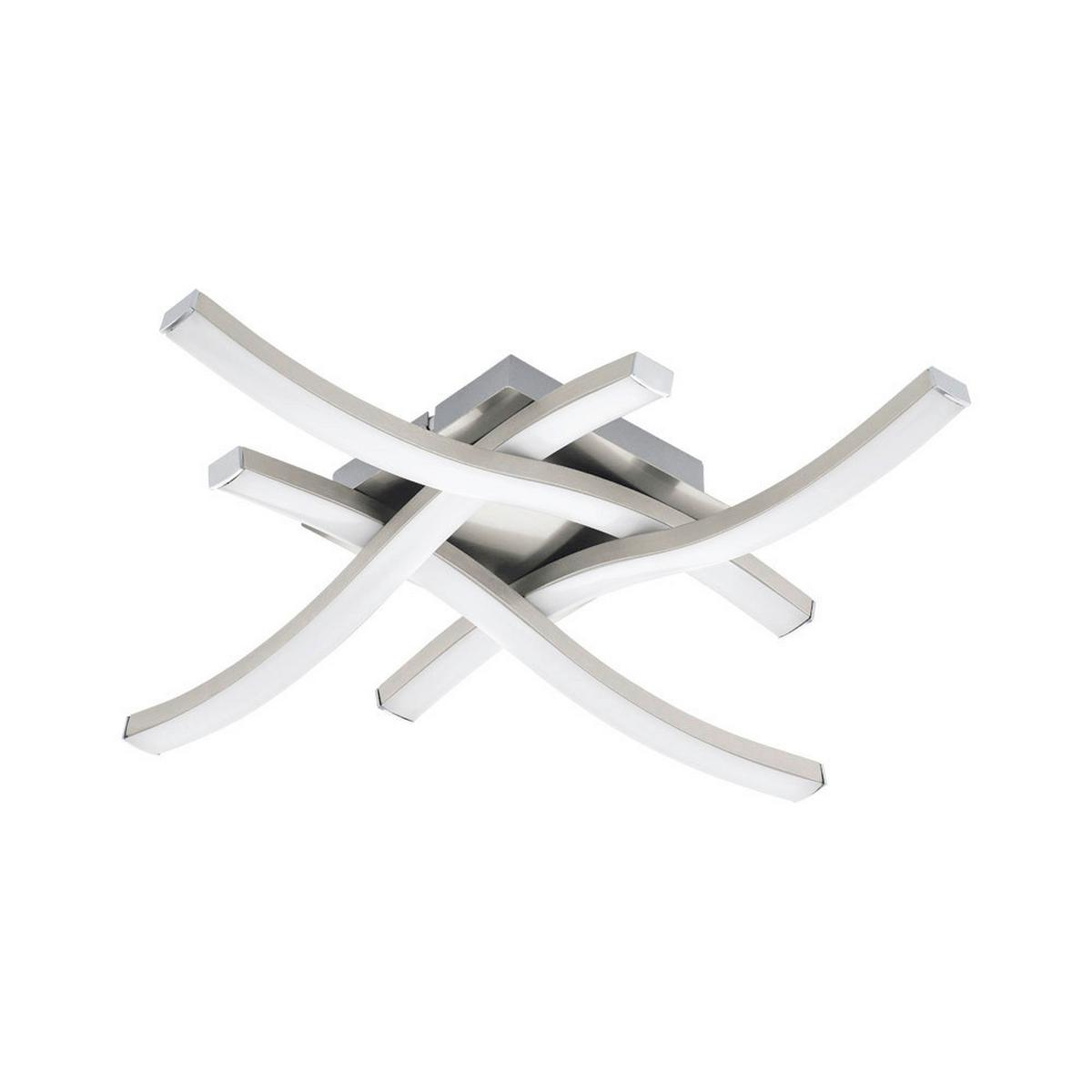 Led-deckenleuchte Cabezas L: 45 Cm 4-Flamming - Weiß/Nickelfarben, MODERN, Kunststoff/Metall (45/45/6cm)