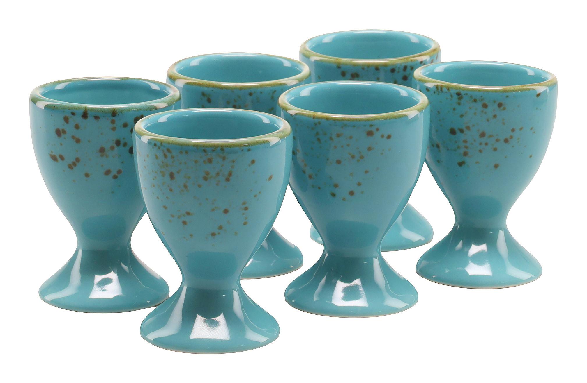 SADA KALÍŠKOV NA VAJÍČKA NATURE COLLECTION - tyrkysová, Trend, keramika (5,5cm) - Creatable