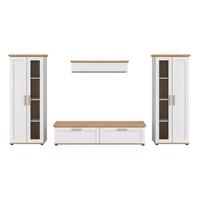 Wohnwand Verona Lärchefarben /Eiche Dekor B: 316cm - Lärchefarben/Eiche Artisan, Design, Holzwerkstoff (316/161/40cm) - Livetastic
