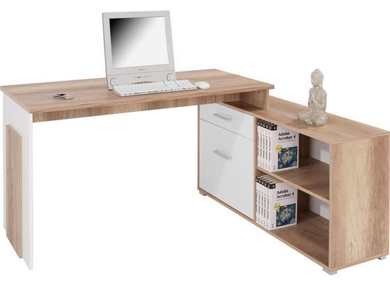 Eckschreibtisch Ludwig - Eichefarben/Weiß, MODERN, Holzwerkstoff (143/76/130cm) Eckschreibtisch Ludwig - Eichefarben/Weiß, MODERN, Holzwerkstoff (143/76/130cm)