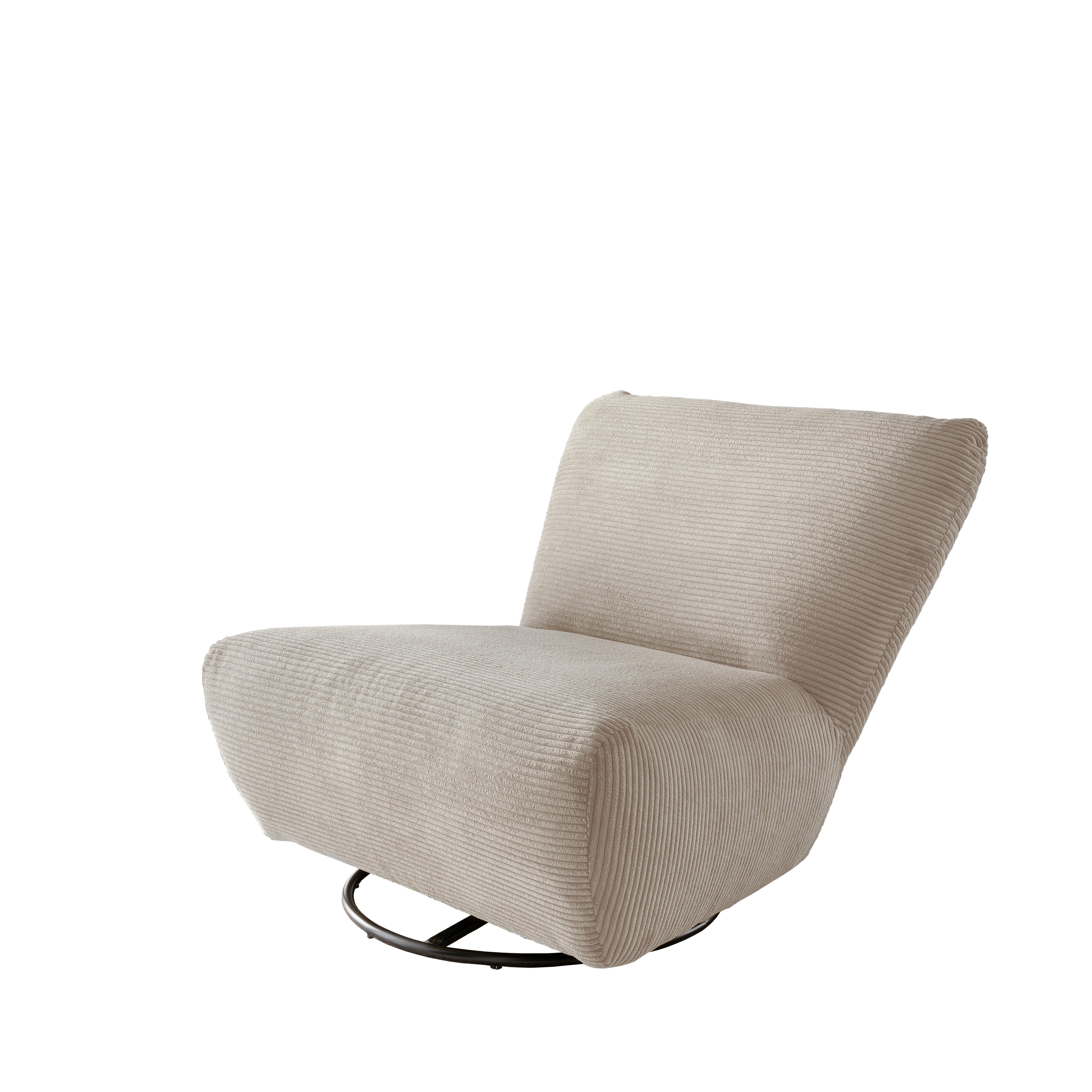 XXL-Sessel Cremallo Beige 360° drehbar, B: 95 cm - Beige/Schwarz, Trend, Textil (95/77/94cm) - Livetastic