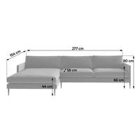 Ecksofa Justin Grün Samt/velours 154x277 Cm - Grün, Design, Textil (154/277cm) - Livetastic