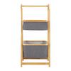 Úložný regál MISAKI tmavosivý - tmavosivá, Modern, drevo/textil (44/35/99cm) - Bessagi Home
