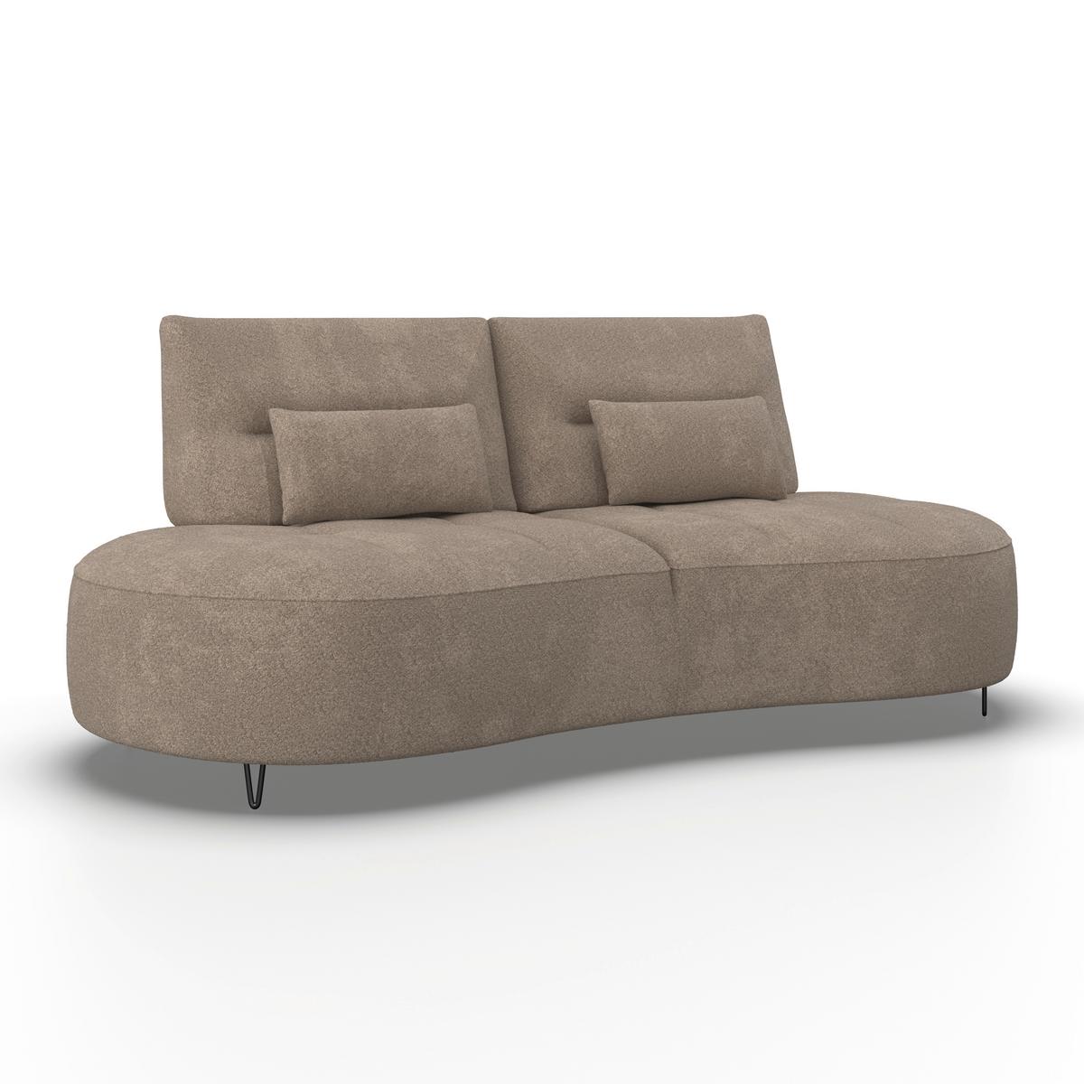 Dvoumístná pohovka BENNY, hnědé buklé, max. 360 kg - černá/hnědá, Moderní, kov/dřevo (224/85/114cm) - Bessagi Home