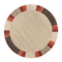 Webteppich Braun/Beige Palazzo Lobo Rund Ø 120 cm - Dunkelbraun/Beige, KONVENTIONELL, Textil (120cm) - Novel