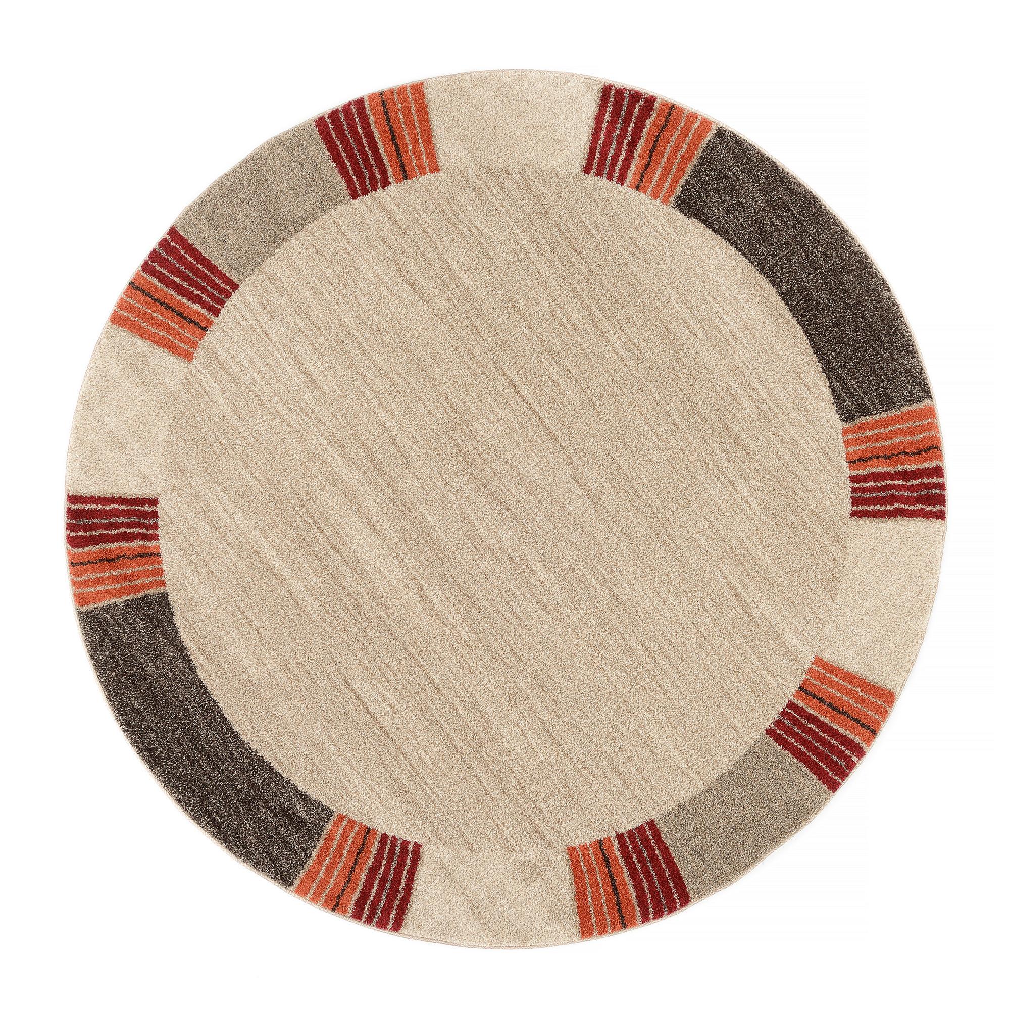 Webteppich Braun/Beige Palazzo Lobo Rund Ø 120 cm