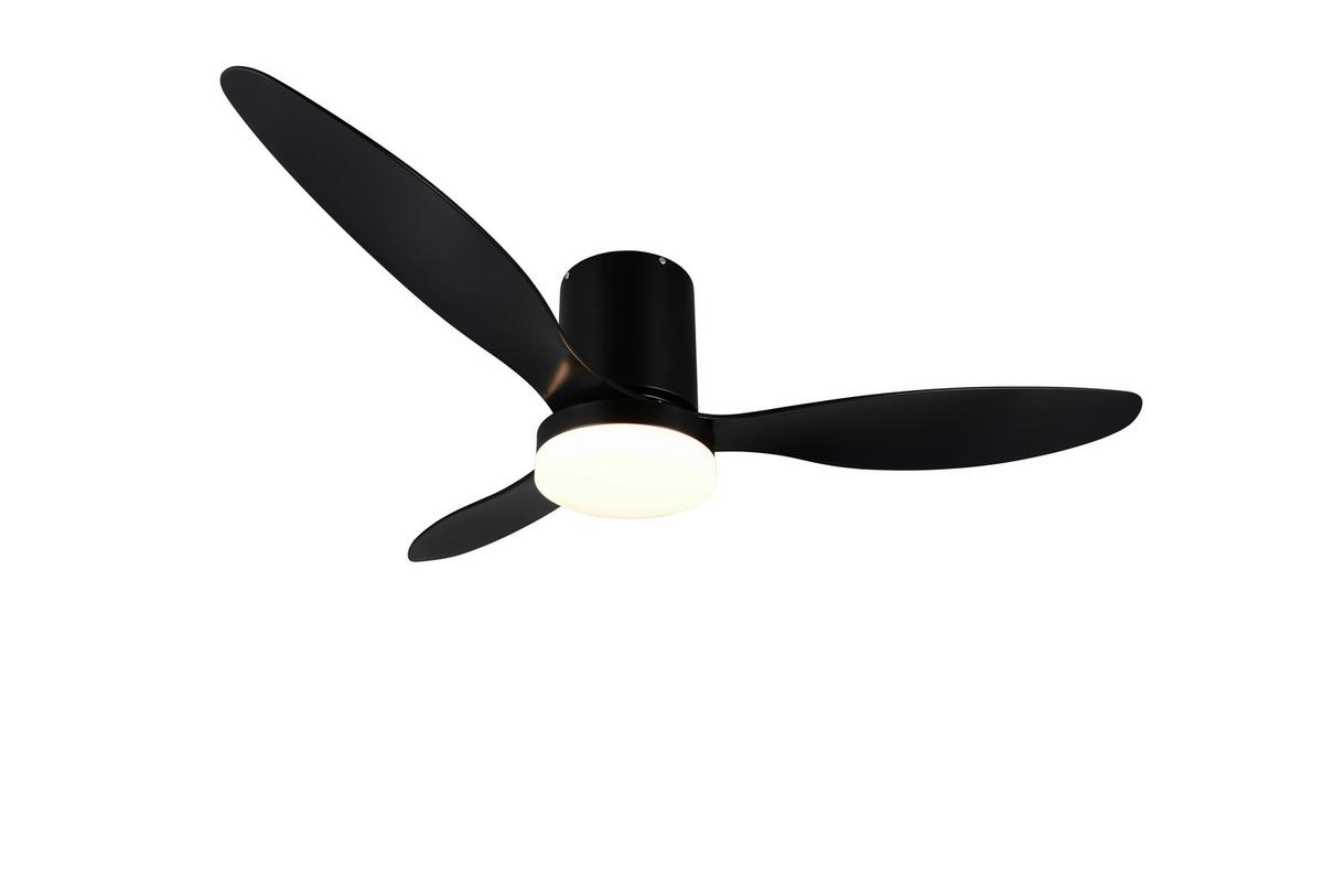 Deckenventilator Göteborg Schwarz D: 132 cm - Schwarz, KONVENTIONELL, Kunststoff (132,0/31,0cm)