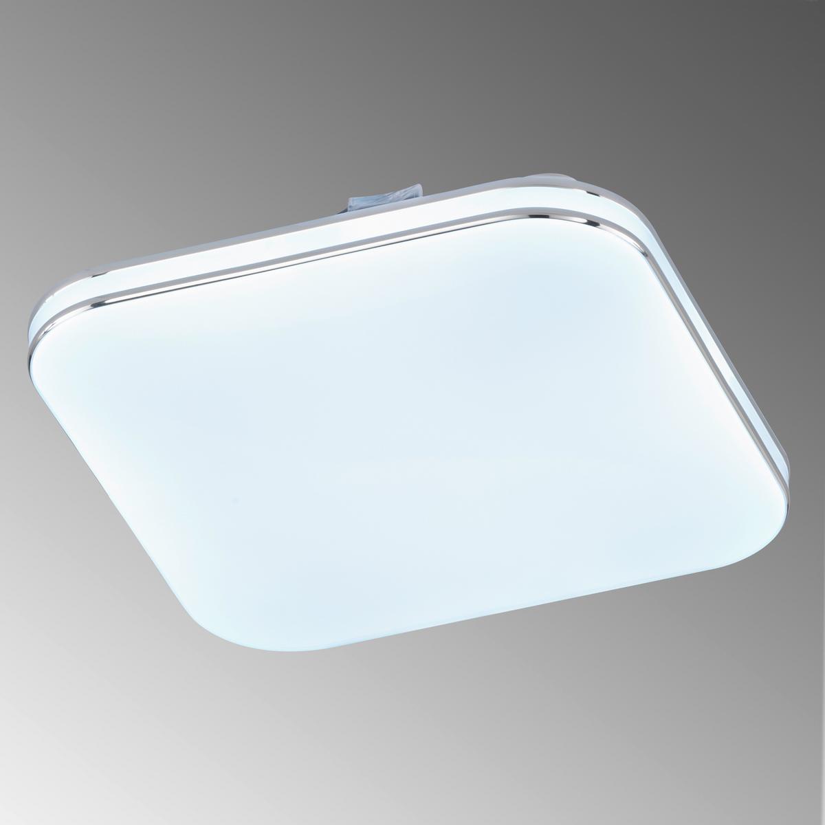 Led-deckenleuchte 21126 Porto - Chromfarben/Weiß Hochglanz, KONVENTIONELL, Glas (34/34cm) - Fischer & Honsel
