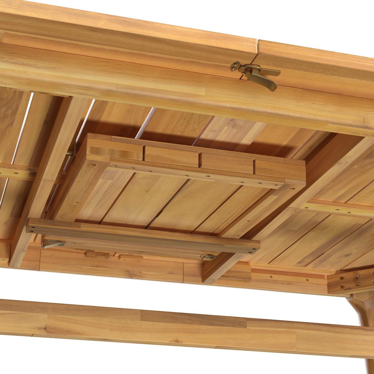 ZÁHRADNÝ STÔL NICOLA - farba tíku, Modern, drevo (160-200cm) - Bessagi Garden