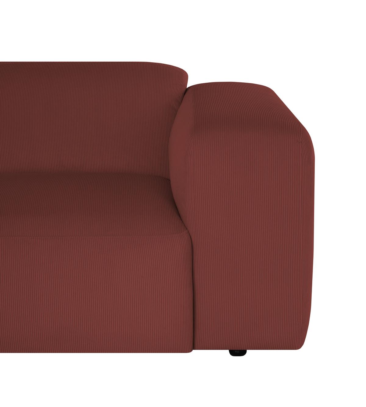Ecksofa Hannah Rot 200x304 cm - Rot/Schwarz, Design, Textil (200/304cm) - MID.YOU