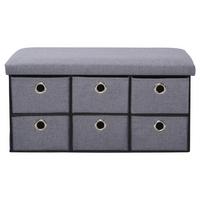 Garderobenbank Grau Mit Aufbewahrungsboxen, B: 76 Cm - Grau, Basics, Holzwerkstoff/Kunststoff (76/38/38cm) - Kesper