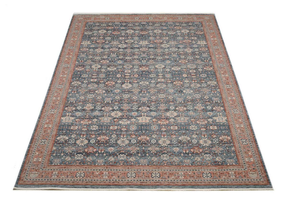 VINTAGE-TEPPICH PICARDIE - Blau/Terracotta, Design, Textil (140/200cm) - Novel