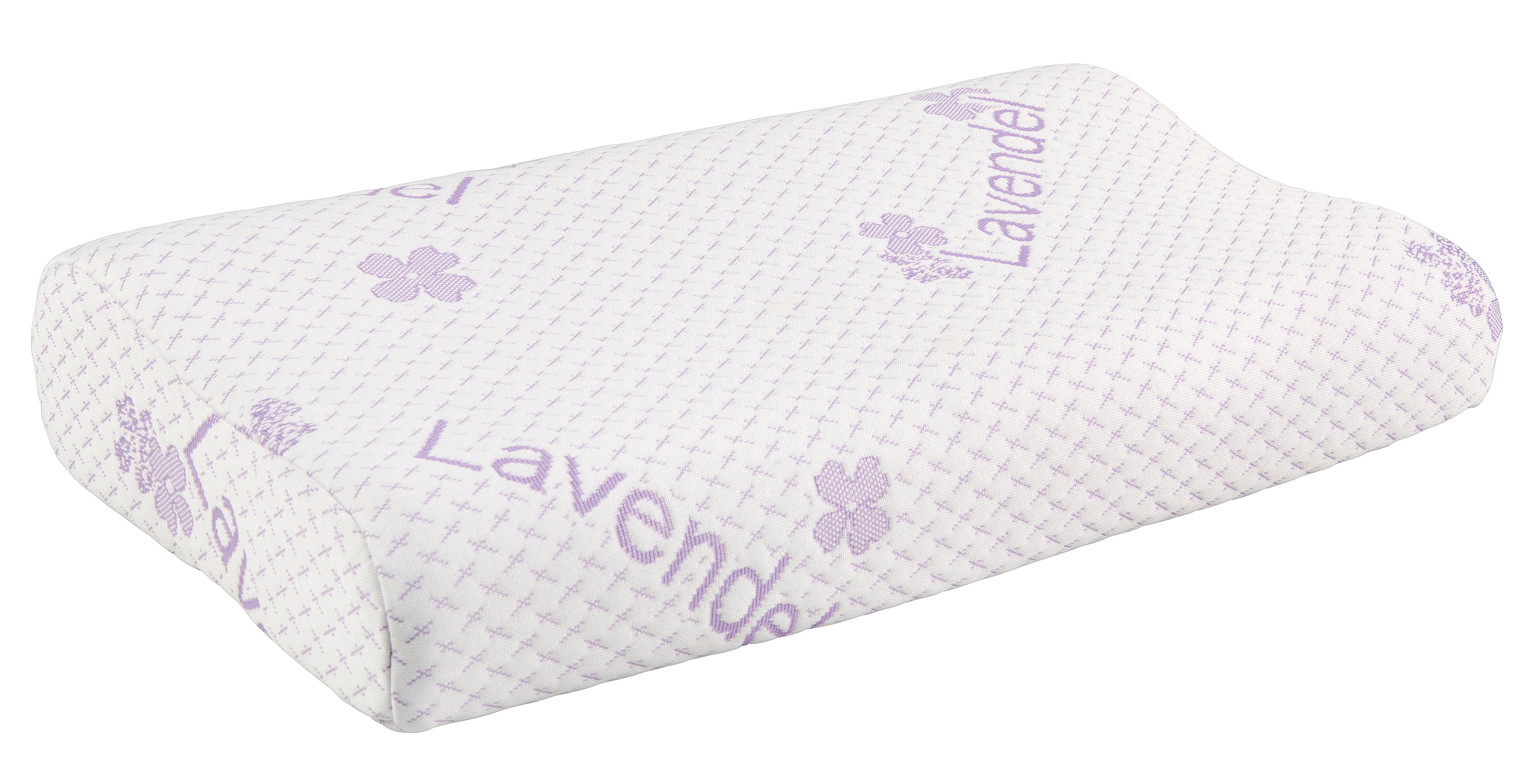 Anatomický polštář Lavendel, 30/47/11cm - bílá, textil (30/47cm) - Nadana