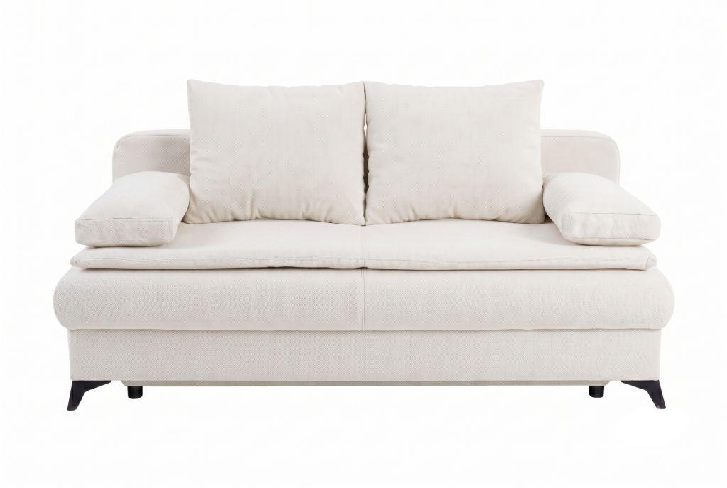 Rozkladacia pohovka KEN, krémová - čierna/krémová, Konventionell, kompozitné drevo/textil (209/105cm) - Based