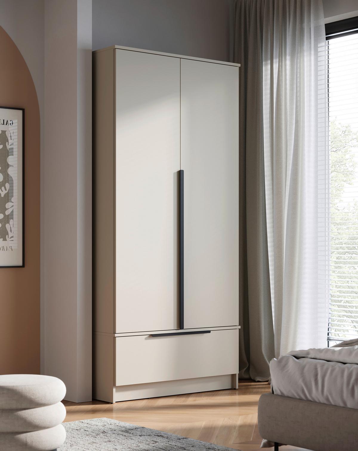 ŠATNÍ SKŘÍŇ SPIRIT - černá/kašmírová, Konvenční, kov/kompozitní dřevo (90,2/192,9/51cm) - P & B