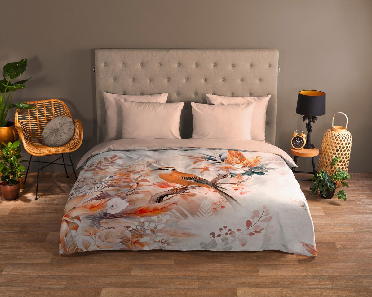 WENDEBETTWÄSCHE GLORIA - Koralle/Multicolor, Design, Textil (140/200cm)