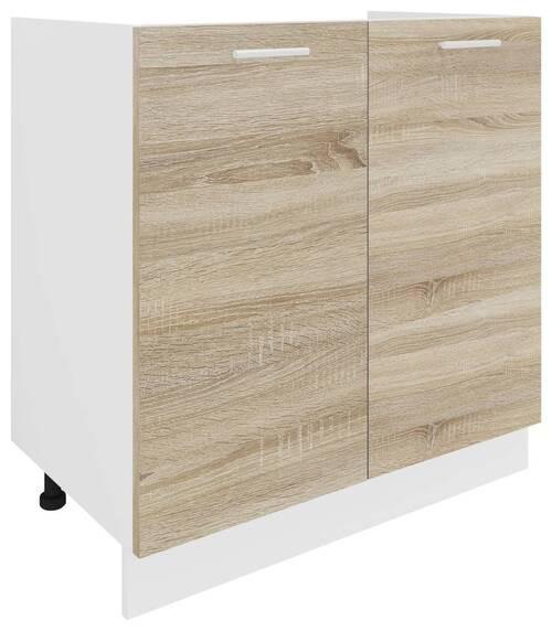 Waschbeckenunterschrank Esilo B: 80 cm Weiß/Eiche Dekor - Weiß/Sonoma Eiche, KONVENTIONELL, Holzwerkstoff (80/82/46cm) - MID.YOU