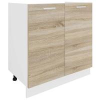 Waschbeckenunterschrank Esilo B: 80 cm Weiß/Eiche Dekor - Weiß/Sonoma Eiche, KONVENTIONELL, Holzwerkstoff (80/82/46cm) - MID.YOU