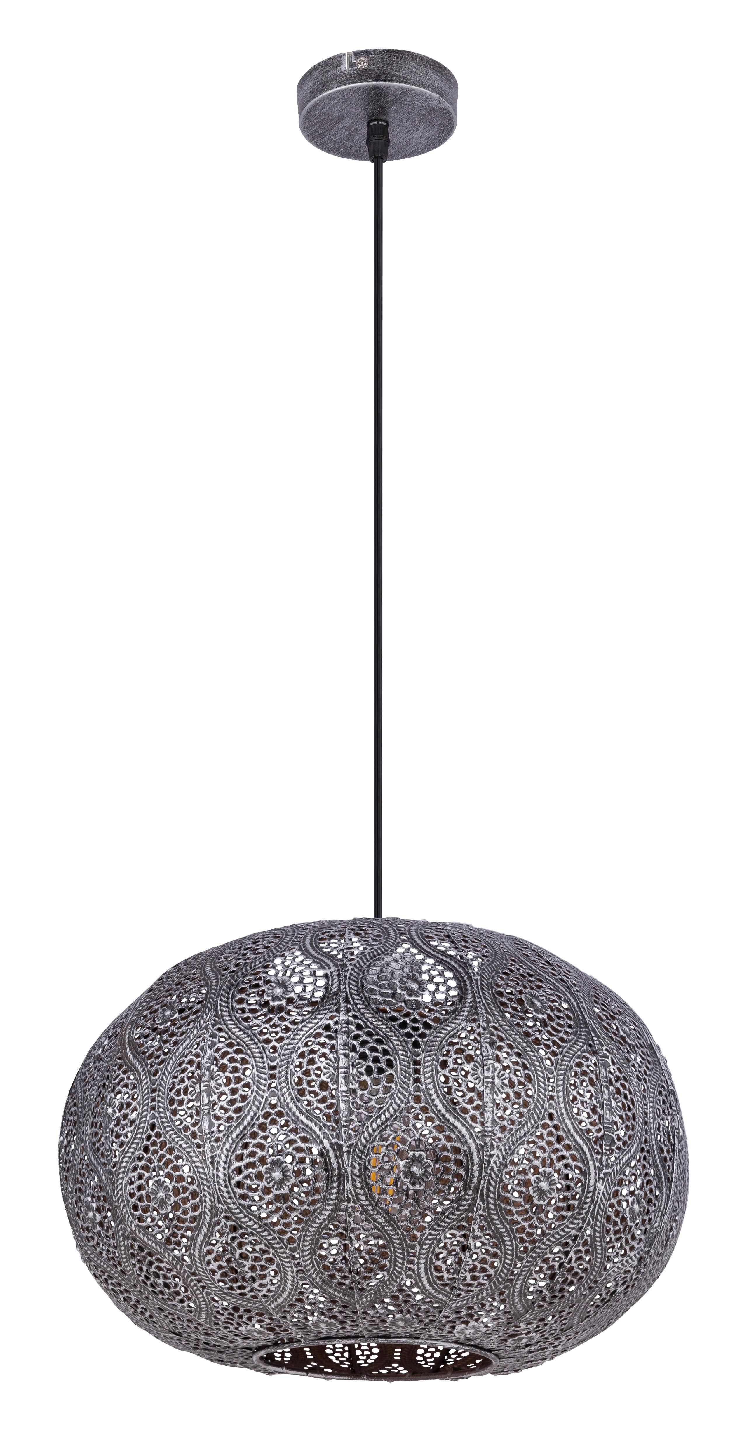Hängeleuchte 15344s - Silberfarben/Schwarz, Trend, Kunststoff/Metall (30/120cm) - Globo