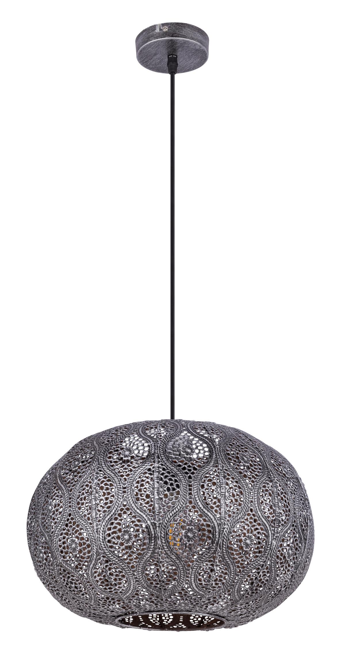Hängeleuchte 15344s - Silberfarben/Schwarz, Trend, Kunststoff/Metall (30/120cm) - Globo