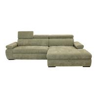 Rohová sedačka VEGAS, pravá, šalviovozelená ženilka - čierna/šalviovozelená, Design, drevo/textil (294/173cm)