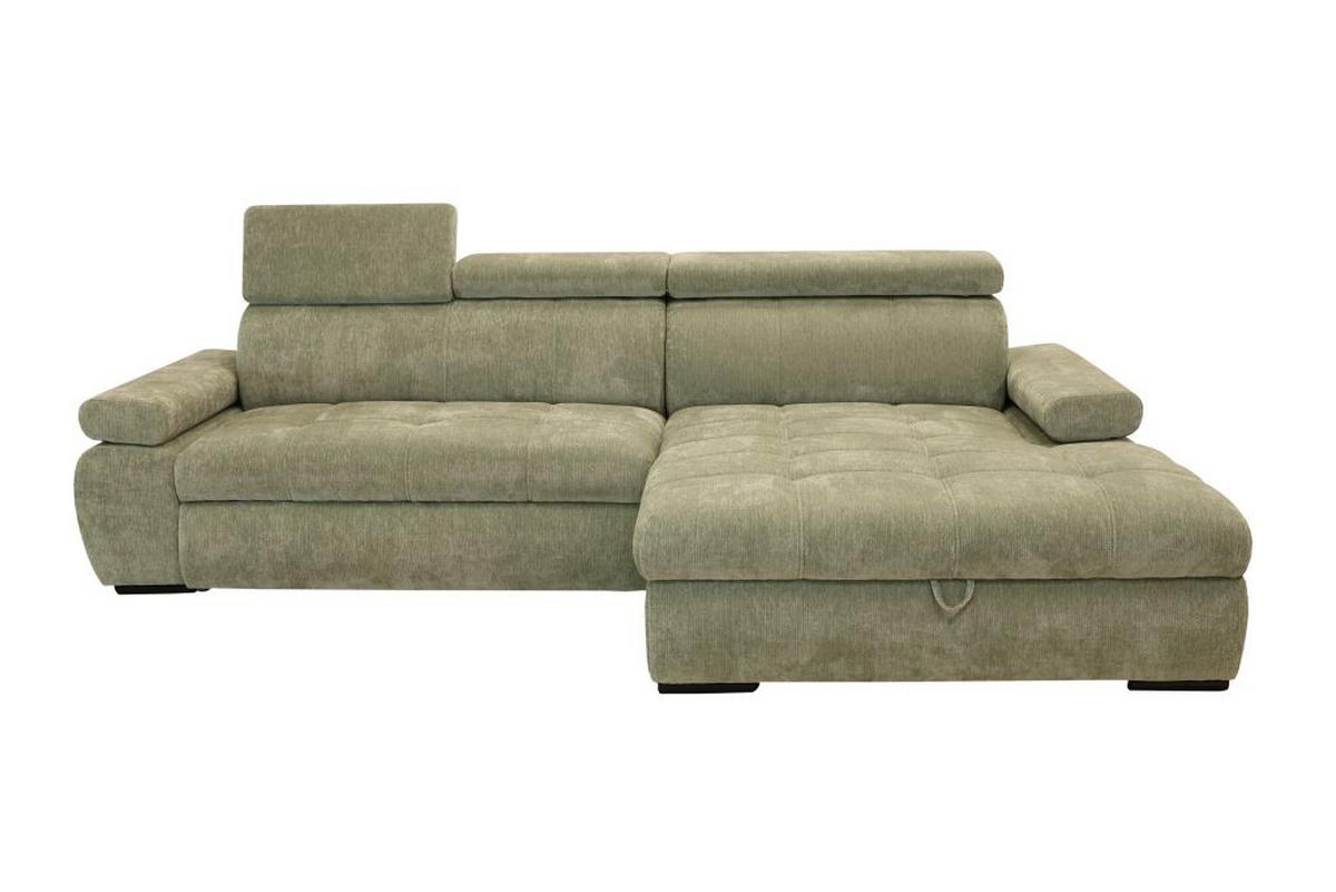 Rohová sedačka VEGAS, pravá, šalviovozelená ženilka - čierna/šalviovozelená, Design, drevo/textil (294/173cm)