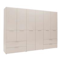 Skriňa s otočnými dverami SIENA, šírka 300 cm - kašmírová/barvy chromu, Konvenční, kov/kompozitní dřevo (300/212/57cm) - Premium Living