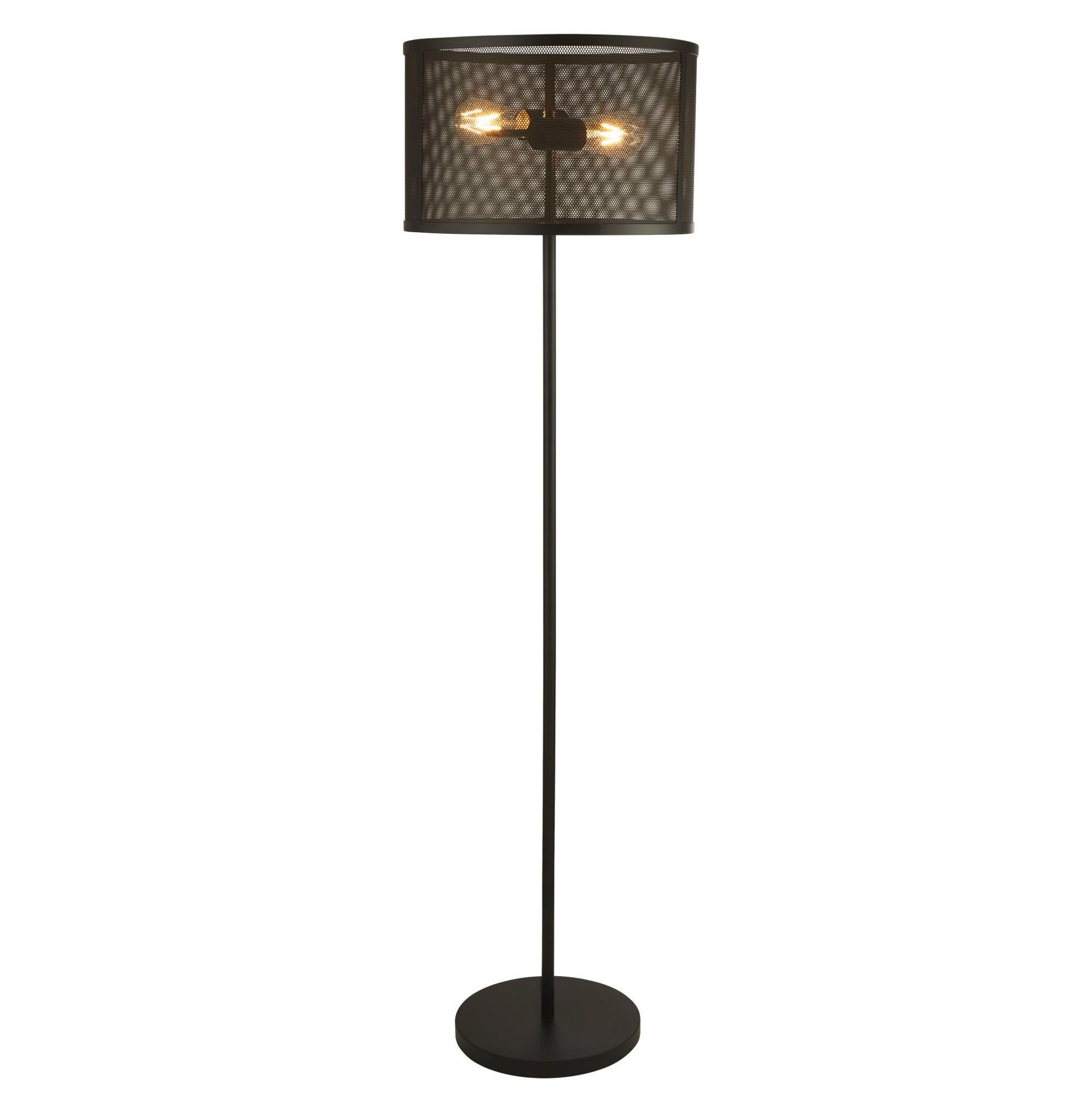 Stehleuchte Eu2832-2bk - Schwarz, Design, Kunststoff/Metall (40/40/145cm)