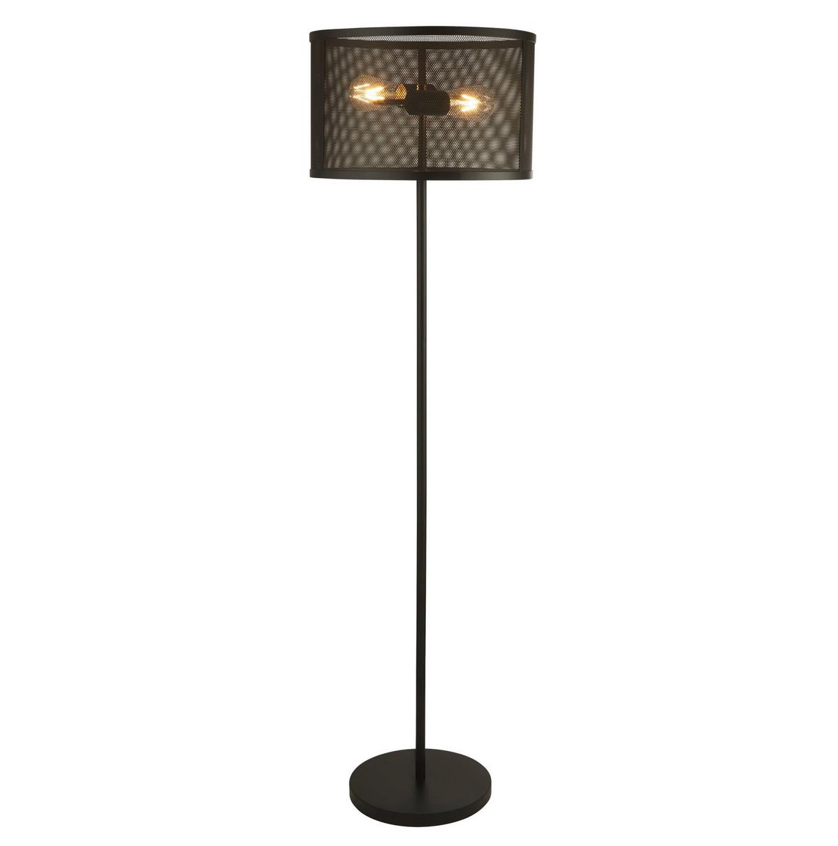 Stehleuchte Eu2832-2bk - Schwarz, Design, Kunststoff/Metall (40/40/145cm)