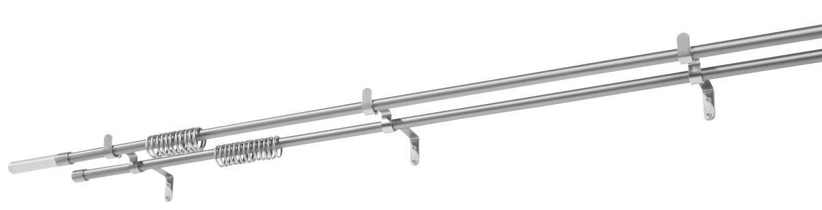 Rundstangengarnitur 2-lfg Anja Silber/metall  L: 240 Cm - Silberfarben, KONVENTIONELL, Metall (240cm) - Ondega