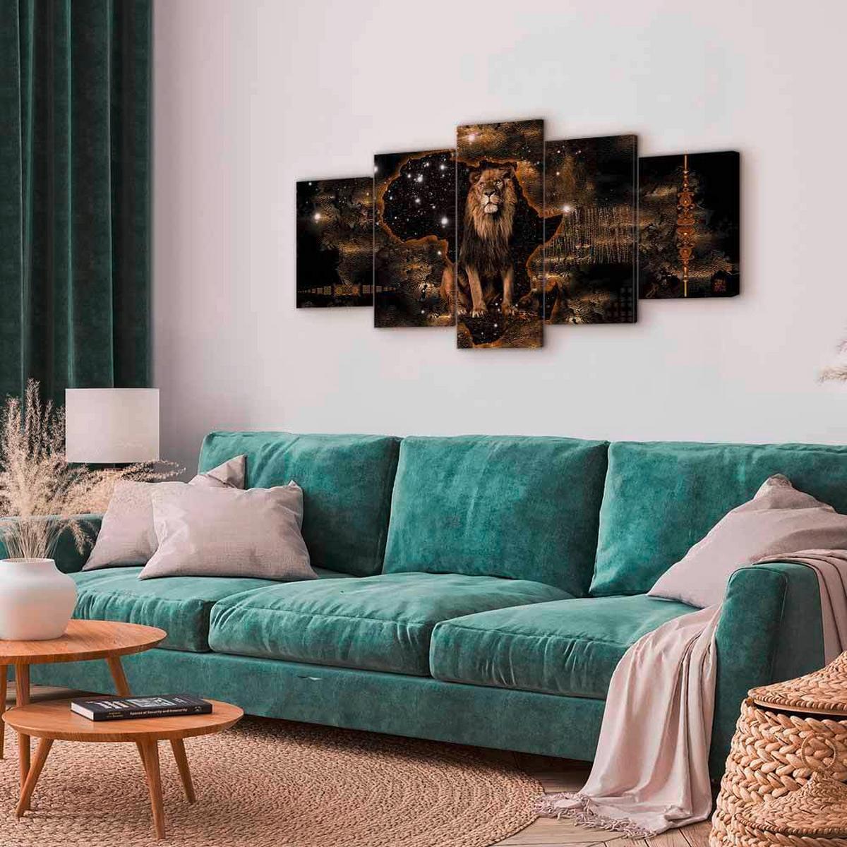 Leinwandbild Braun Schwarz B: 100 Cm - Schwarz/Braun, Basics, Holzwerkstoff/Textil (100/50/1,2cm) - artgeist