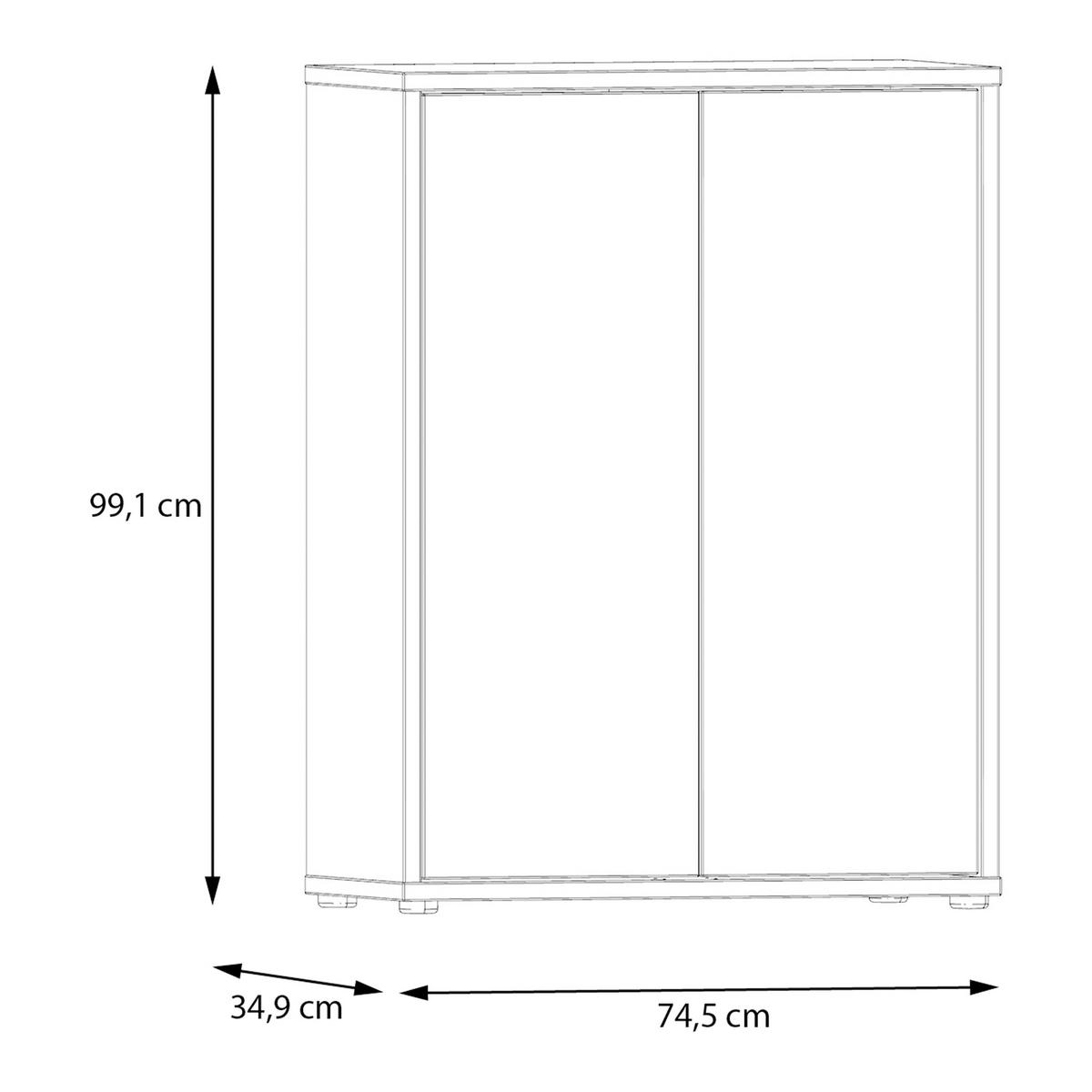 Skriňa na topánky ALICE kašmírová, š: 74,5cm - piesková/sivá, Modern, kompozitné drevo/plast (74,5/99,1/34,9cm)