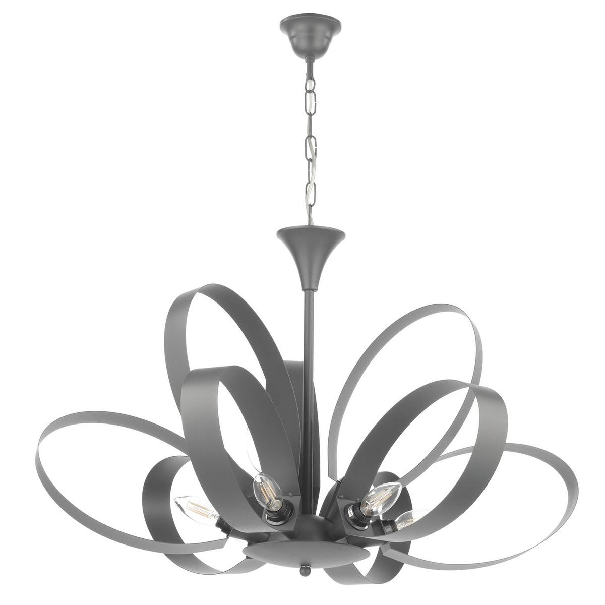 Kronleuchter 4735/9g - Grau, Design, Metall (75/115cm)