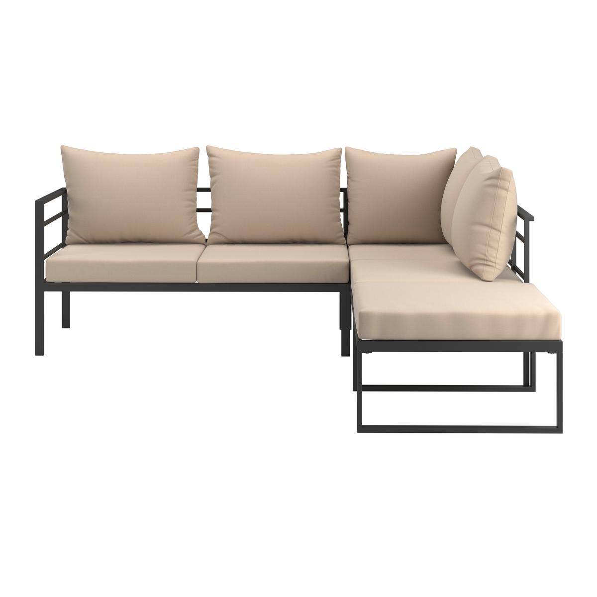 Loungegarnitur Rovinj - Beige/Grau, MODERN, Holzwerkstoff/Textil (204/273cm) - Beldano