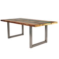 Esstisch Multicolor /Silberfarben L: 160cm - Silberfarben/Multicolor, MODERN, Holz/Metall (160/85/76,5cm) - MID.YOU