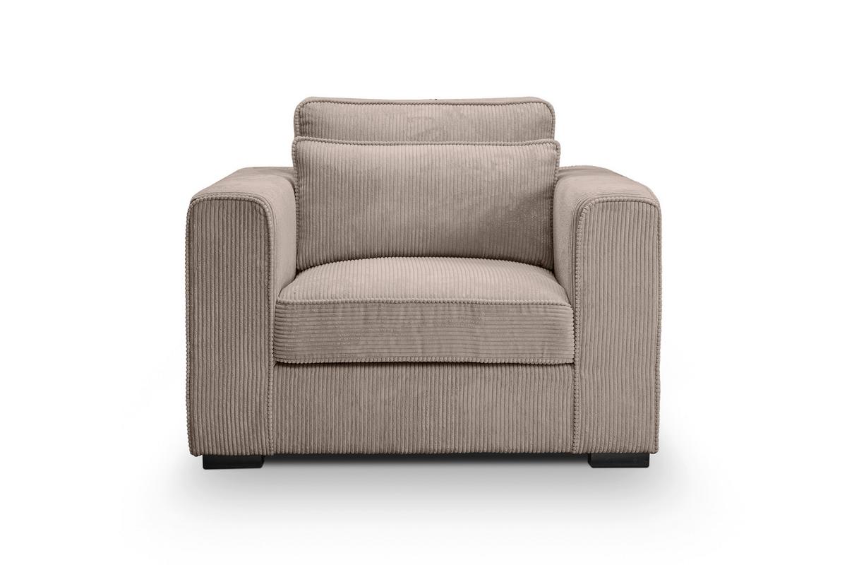 1,5-Sitzer Almera Beigebraun B: 120cm - Beigebraun/Schwarz, Basics, Holz/Textil (120/92/112cm) - MID.YOU